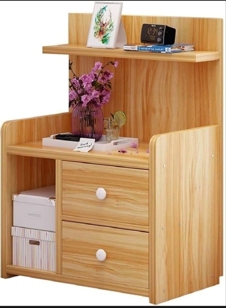 আধুনিক বেড সাইড টেবিল, দুটি ড্রয়ার এবং ফাইল কেবিনেট সহ 3